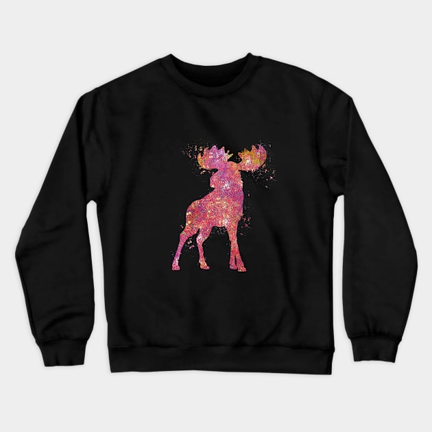 Moose Animal Forest Wildlife Nature World Life Earth Watercolor Crewneck Sweatshirt by Cubebox